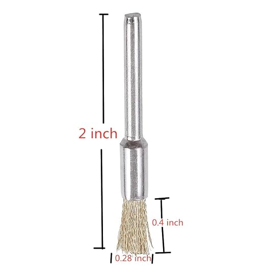 Rocaris 100 Pack Brass Wire Brushes Set, Steel Wire Wheels Pen Brushes Set Kit Accessories for Rotary Tool