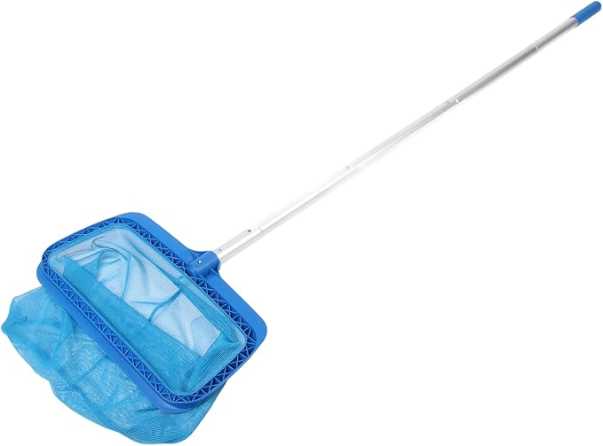 Pool Skimmer Net with Long Pole | Fine Mesh Leaf Skimmer for Swimming Pools/Hot Tubs/Spas | Adjustable 4.5ft Pole, Sturdy Nylon Mesh & Plastic Frame