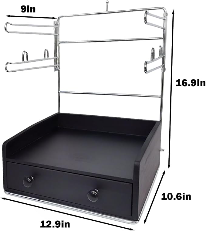 T-shirt Shopping Bag Holder Shopping Bag Dispenser, Grocery Store Plastic Bag Rack, Plastic Bag Organizer with Wooden Drawer Base for Grocery Store, Supermarket, Restaurant, Kitchen, Garage, Business