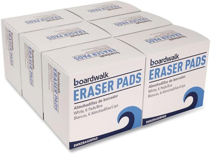 Boardwalk 96157-M-BWK 2.5 in. x 4.5 in. 1 in. Thick Eraser Pads - White (6/Carton)
