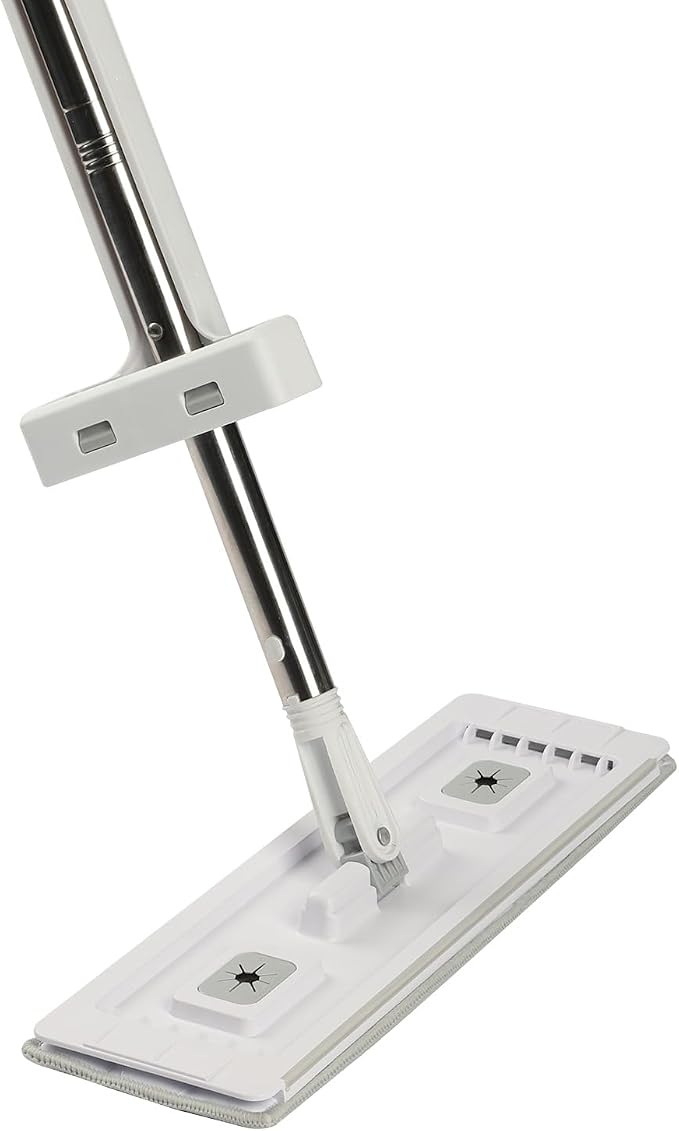 VEVOR Flat Mop, Self Wringing, Microfiber Floor Cleaner with 4 Reusable & Washable Pads for Dry & Wet Floor Cleaning, Microfiber Flat Mop with Stainless Steel Handle for Hardwood Laminate Tile Vinyl
