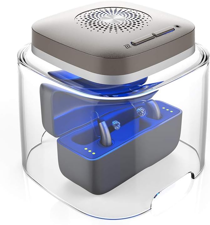 Flow Med Dry-Cap UV2 Electronic Hearing Aid Dryer for Rechargeable Aids