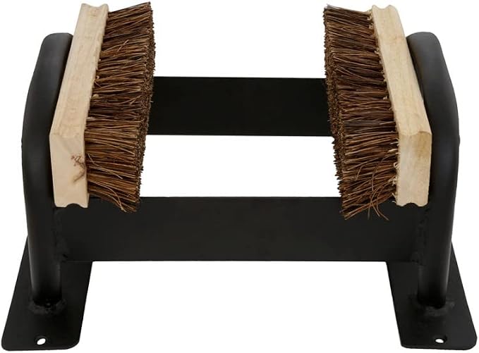 Renovators Supply Manufacturing Boot Scraper 12 in. Black Wrought Iron Floor Mount Boot Brush Scraper