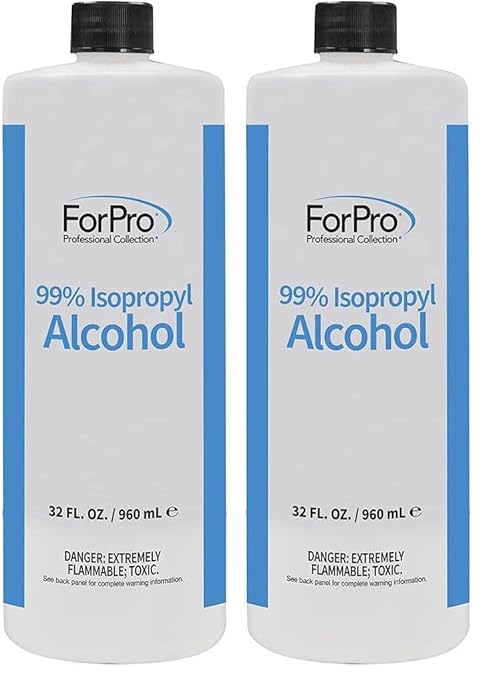 ForPro Professional Collection 99% Isopropyl Alcohol (IPA), Pure & Unadulterated Concentrated Alcohol, 32 Ounces (Pack of 2)
