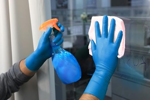 Ansell MICROFLEX Mega Texture 93-283 Blue Nitirle Glove for Food Processing, Cleaning and Automotive Size S (6,5-7,0) Case of 500