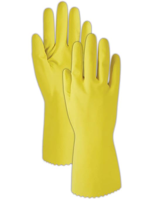 MAGID ComfortFlex 15 Mil Flock-Lined Latex Cleaning Gloves, 120 Pairs, 626