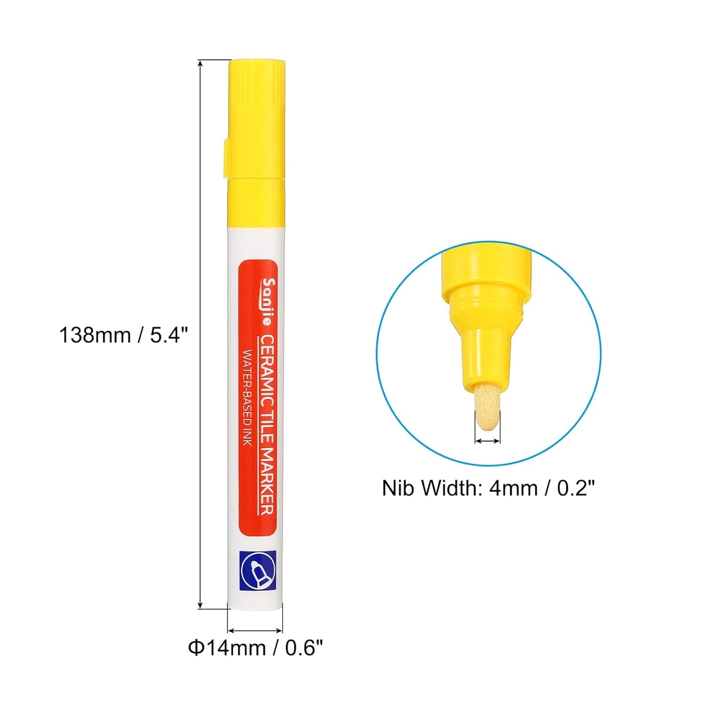 PATIKIL Grout Pen, 4 Pack Yellow Tile Marker Waterproof Grout Sealer Pen Tile Repair Pens Paint Pens for Wall Floor Bathroom Kitchen Refresh
