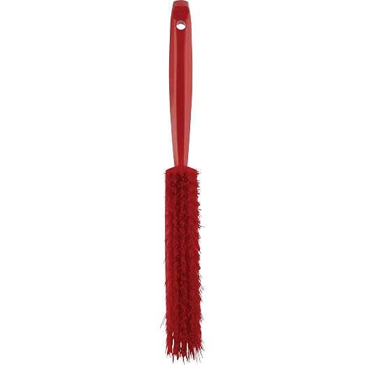 Vikan 45894 Bench Cleaning Brush, Polypropylene/Polyester Medium Bristle Dustpan Brush & Sweeper, 14 Inch, Red