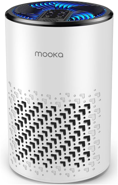MOOKA Air Purifiers for Home Bedroom, Air Purifiers for Home Pets with Fragrance Sponge for Dust Pollen Dander Odor 2 Packs (Model: KJ067L and KJ102)