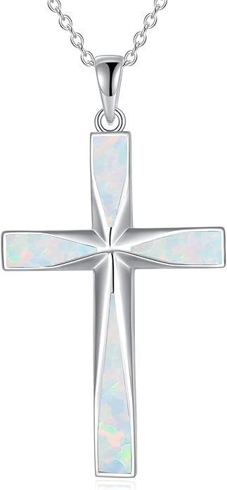 ONEFINITY Religious Cross Pendant Necklace Sterling Silver Origami Cross Pendant Gifts for Women Men Jewelry