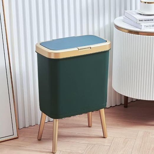 Procade Automatic Motion Sensor Bathroom Trash Can with Lid, 3 Gallon Touchless Trash Bin, Smart Plastic Garbage Can Small Green Wastebasket for Toilet, Office, rv, Bedroom, Living Room