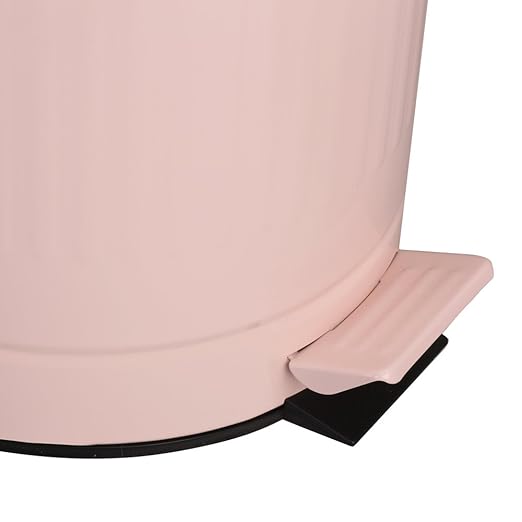 Pink Trash Can with Lid, Bathroom Bedroom Waste Basket Soft Close, Small Garbage Can, Retro Vintage Home Office Trash Can, 12 Liter/3 Gallon, Glossy Pink