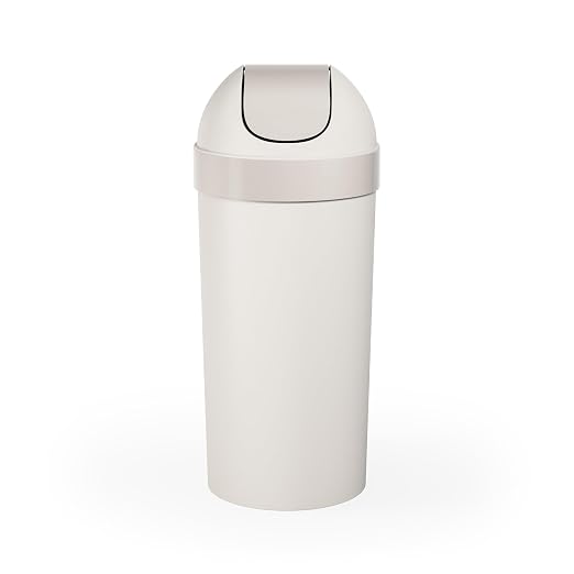 Umbra Venti Kitchen Trash Can with Swing Top Lid, Large 16-Gallon (62 L) Capacity, Sand
