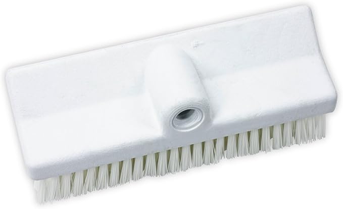 SPARTA 40423EC02 Plastic Floor Scrub Brush, Wall Brush, Equipment Brush With Nonabsorbent Bristles For Industrial Kitchens, Hospitals, Commercial Cleaning, 10 Inches, White, (Pack of 2)