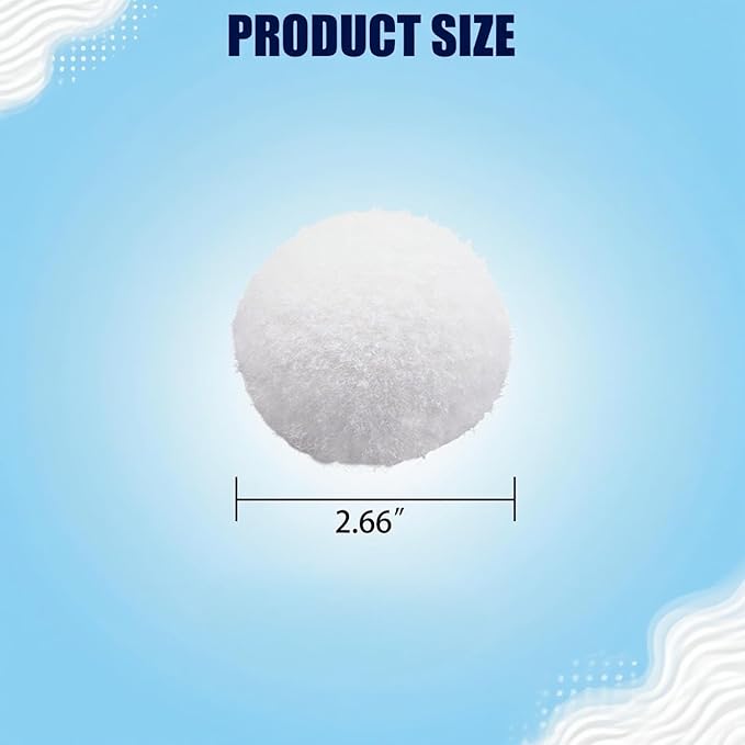 9 Pack Scum Eliminating Sponge Balls, Pool Scum Absorber, Hot Tub Oil Absorbent Cleaner, White