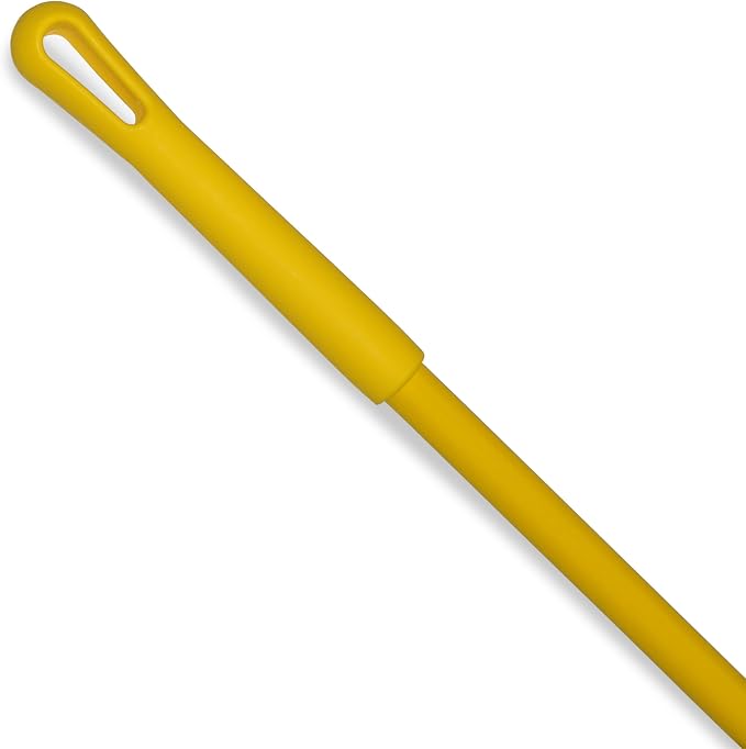 SPARTA 48" Fiberglass Replacement Handle with 3/4" Acme Thread Tip, Polyester Veil Reinforced, Hanging Cap, Commercial Cleaning, Yellow
