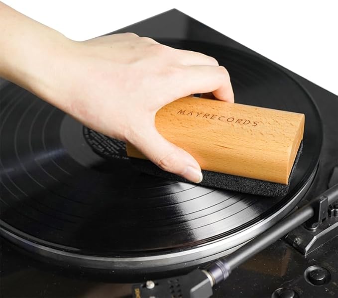 sdroceRyaM Vinyl Record Cleaning Kit 9 -in-1 Vinyl Records Cleaner Kit Soft Velvet & Record Brushes, LP Cleaning Brush, Anti-Static Microfiber Cloth, Record Mitts, Needle Brush, Storage Box