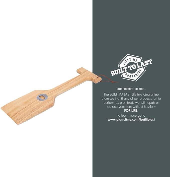 PICNIC TIME NCAA Unisex-Adult NCAA Hardwood BBQ Grill Scraper with Bottle Opener