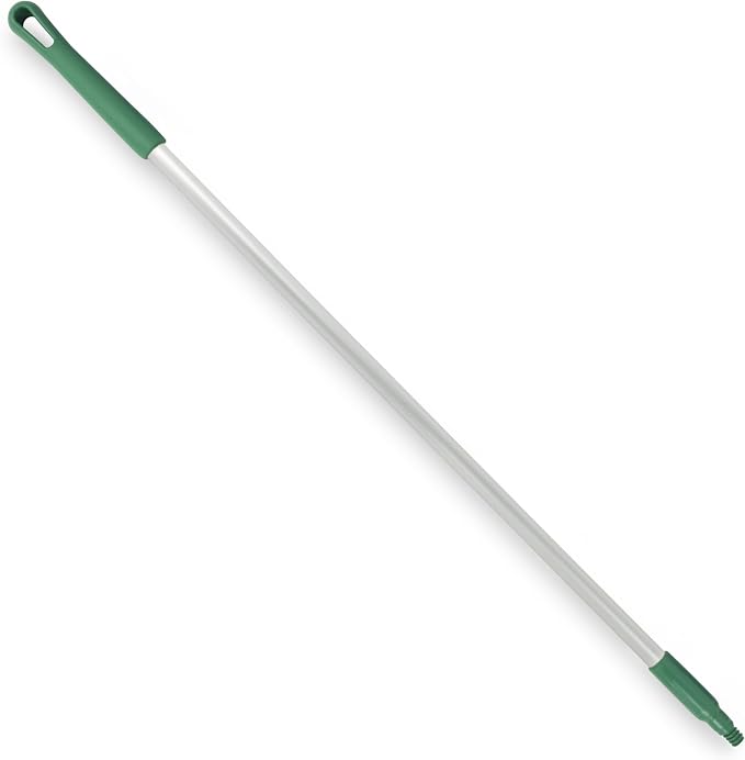 SPARTA Adjustable Aluminum Broomstick, 48” Mop and Broom Handle Replacement with Color-Coded System for Environments with Harsh Cleaning Agents, Aluminum, 48 Inches, Green, (Pack of 12)