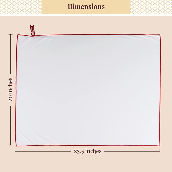 Premium Glass Polishing Cloth 23.5" x 20" (2 Pack) - Streak and Lint Free Wine Cloths, Large Polishing Cloth for Glassware, Wineglass Cleaner Best Gifts for Men (White)