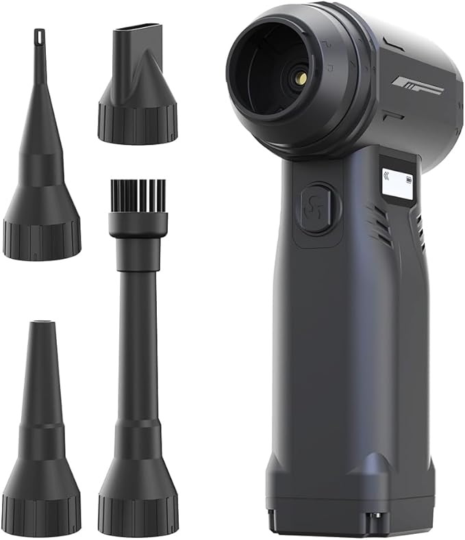 Cordless Electric Air Duster for Computer Cleaning - 550g RPM Super Power Blower with 10000mAh Battery, 9-Speed + Turbo, USB-C Rechargeable - Keyboard, PC, Laptop, Electronics, Car Interior, Pet Hair