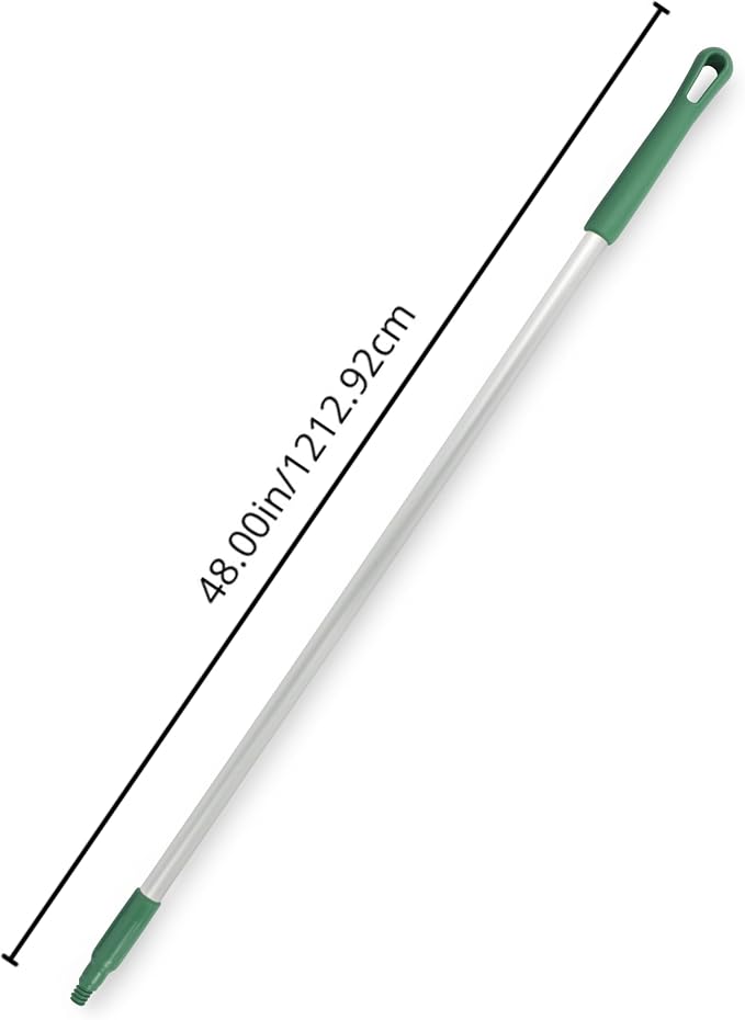 SPARTA Adjustable Aluminum Broomstick, 48” Mop and Broom Handle Replacement with Color-Coded System for Environments with Harsh Cleaning Agents, Aluminum, 48 Inches, Green, (Pack of 12)