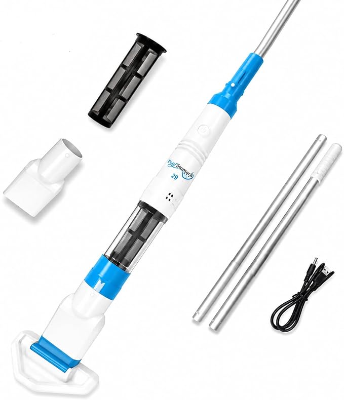 Ultra-Portable Cordless Handheld Vacuum for Hot Tub, Above Ground Pool & Kiddie Pool, USB Charging, 60-Min Runtime, Lightweight Pool Maintenance Tool