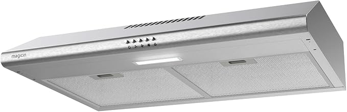 30inch Under Cabinet Range Hood Stainless Steel Vent Hood With 3 Speed Exhaust Fan, Ducted And Ductless Convertible, LED Bright Light Bulb and Charcoal Filter
