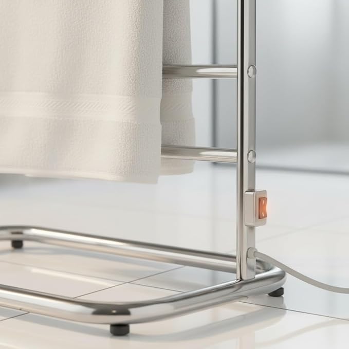 Warmrails Hyde Park Towel Warmer - Free-Standing Towel Warmer Rack for Drying Towels and Garments - 39-Inch Chrome Finish Frame with 8 Bars - Model WHC