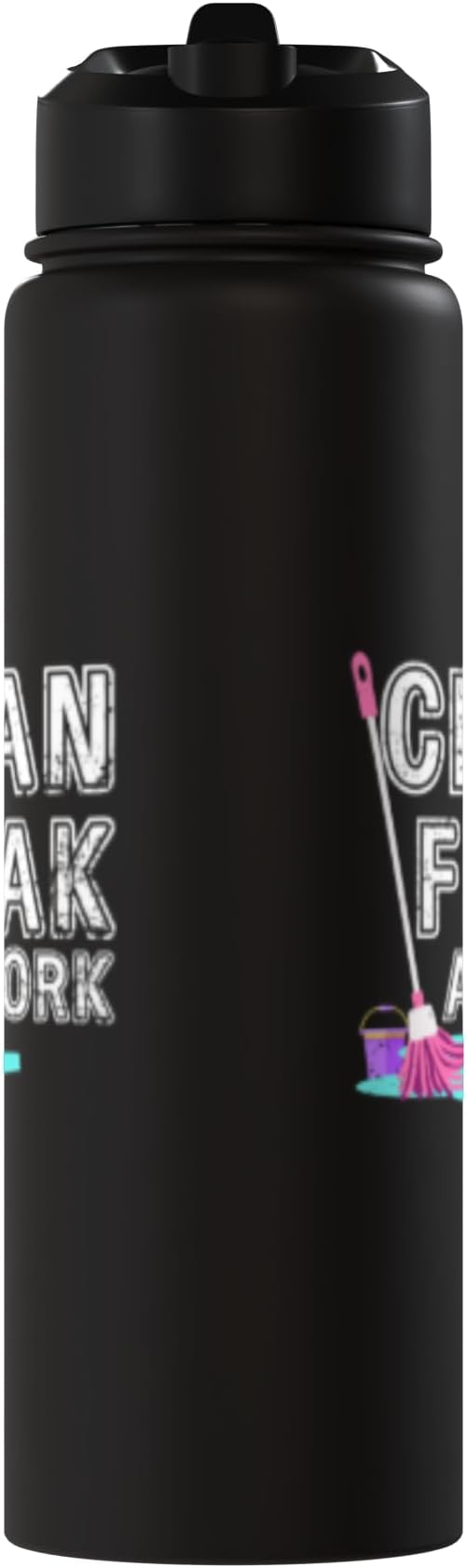 Clean Freak at Work Cleaning Stainless Steel Insulated Water Bottle