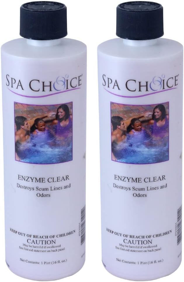 SpaChoice 1-Pint 2-Pack Premium Hot Tub Enzyme Clear, Spa Clarifier Hot Tub, Made in USA