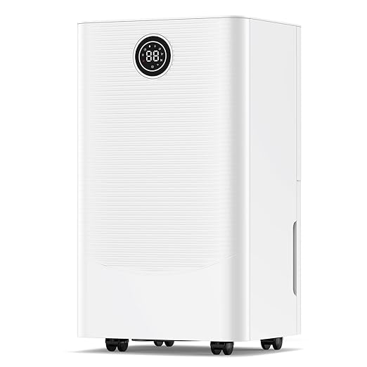 ZAFRO 24 Pint Dehumidifier for Home & Basement up to 1500 Sq.Ft, Auto Humidity Control, 38dB Ultra Quiet, Continuous & Manual Drainage with Drain Hose, Auto Defrost, 24H Timer