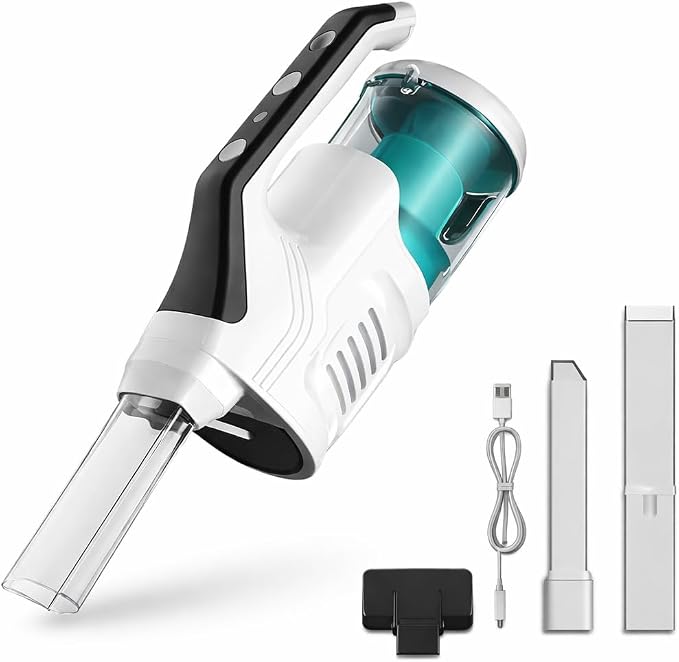 Handheld Vacuum Cordless Vacuum Cleaner for Pet Hair & Car, 8000Pa Powerful Suction, Portable Car Vacuum with LED Light, 25 Min Runtime & 600ML Dustbin