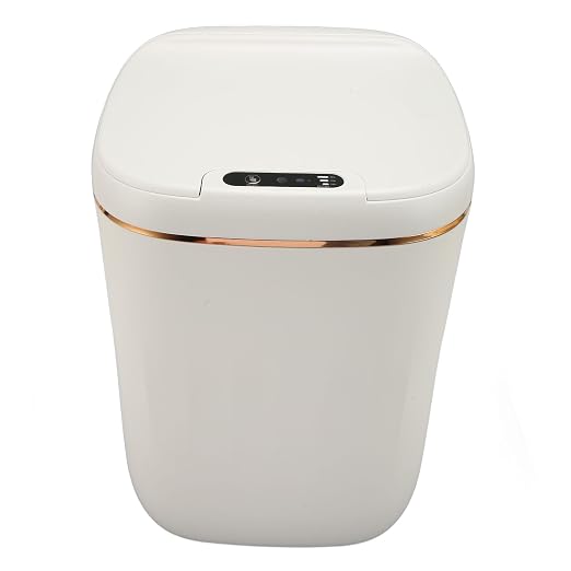 Luqeeg 20L Touchless Trash Can, Automatic Motion Sensor Trash Can with Lid, High Capacity, Rechargeable, Water Proof, Isolate Odors for Kitchen Bedroom Bathroom Office, White