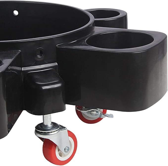 LCGP Bucket Dolly 5 Gallon Car Wash Professional Detailing Bucket Dolly with Heavy Duty Wheel Casters, Black