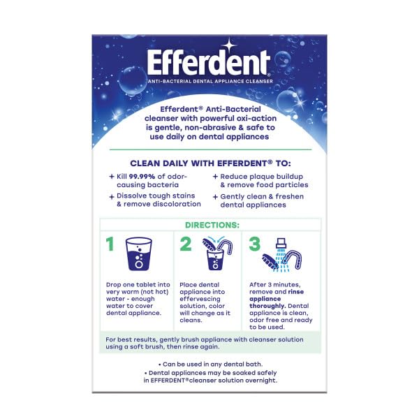 Efferdent Plus Mint Denture Cleanser Tablets 90 Ct (Pack of 7)