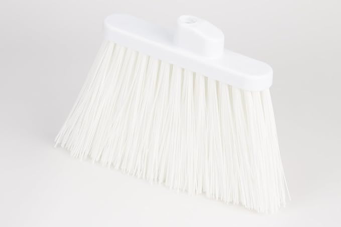 SPARTA 41082EC75 Plastic Color Coded Broom, Flagged Bristles, Long Broom With Angled Head For Large Debris, 56 Inches, Lime, (Pack of 12)