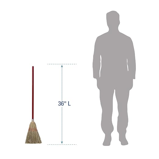 Corn/Fiber Brooms, Corn/Synthetic Fiber Bristles, 36" Overall Length, Gray/Natural, 12/Carton