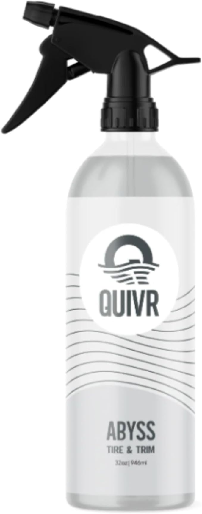 QUIVR Abyss Tire Dressing 32oz. – Deep Satin Finish Tire & Trim Dressing, No-Sling Formula, Customizable Dilution for Tires, Plastics & Interior Trim – Professional Detailing Shine Enhancer