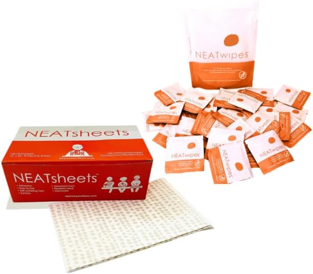 Disposable Bibs & Hand Sanitizing Wipes | Adhesive Tab Napkins for Eating, Personal Use, Home Care & Business | Fresh Citrus Disposable Wet Wipe | Adults, Kids & Elderly Senior