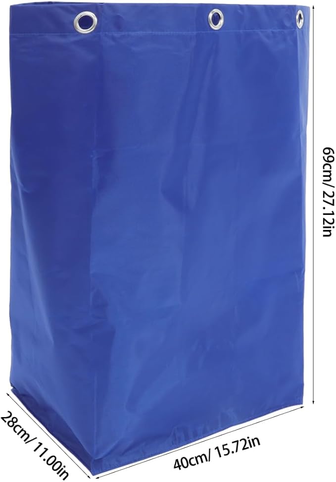 HEALLILY Janitorial Cart Bag Cleaning Bag for Housekeeping Multi-Functional Replacement Trolley Large Capacity Durable Cleaning Supply with Hooks 27X16X11 Inches