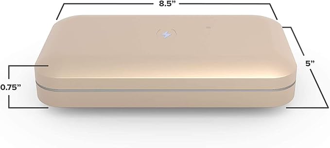 PhoneSoap 3 UV Cell Phone Sanitizer & Dual Universal Cell Phone Charger Box | Patented & Clinically Proven 360-Degree UV-C Light Sanitizer | Disinfects and Charges All Phones (Gold)