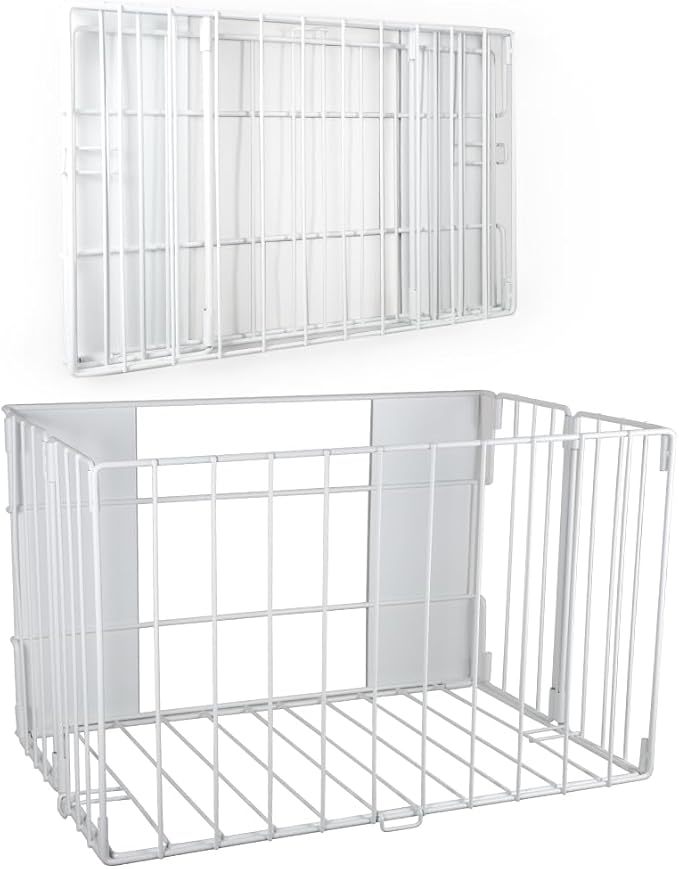 Picowe Extra Large Dryer Ball Organizer Magnetic Storage Bin, Foldable Magnetic Dryer Ball Holder for Laundry Room Organization and Storage to Hold 4-6 Dryer Balls, Without Ball（White,L）