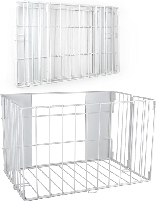 Picowe Extra Large Dryer Ball Organizer Magnetic Storage Bin, Foldable Magnetic Dryer Ball Holder for Laundry Room Organization and Storage to Hold 4-6 Dryer Balls, Without Ball（White,L）