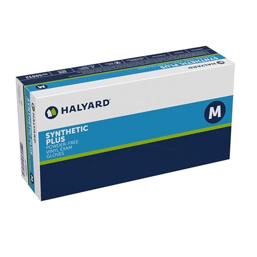 HALYARD Synthetic Plus Vinyl Exam Gloves, Powder-Free, 7.9 mil, 9.5", White, Medium, 50032 (Case of 1000)