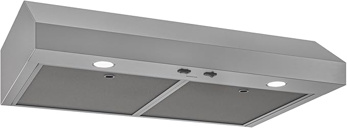Broan-NuTone 30-Inch Stainless Steel Under Cabinet Range Hood- Trusted Quiet Power with 350 CFM, 1.5 Sones for Effective Everyday Kitchen Ventilation