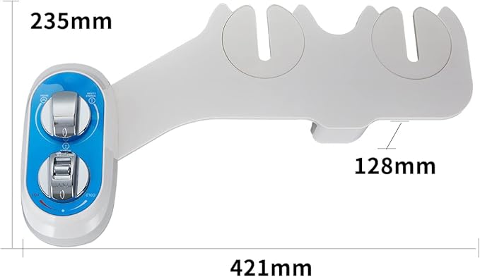 Bidet J2510B-Hot and Cold Water Self-Cleaning Feminine/Rear Wash Non-Electric Bidet Sprayer，Dual Nozzles Bidet Toilet Attachment with Adjustable Pressure Control（Blue）