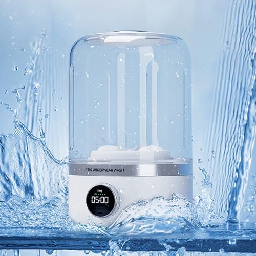 Mini Washing Machine,10W Portable Washer, Silent Powerful Compact Washer for Underwear, Socks, Baby Clothes, Travel, Camping RV, Type C Charging One Button Operation