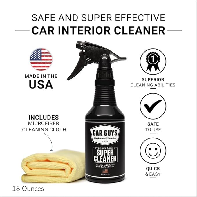 CAR GUYS Car Cleaning Supplies | Wheel Cleaner 18 Oz & Super Cleaner 18 Oz