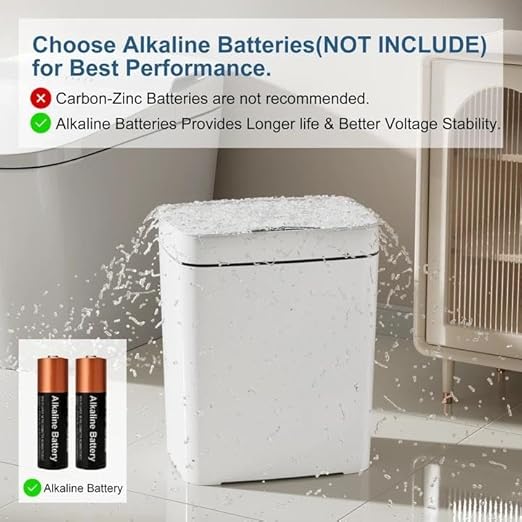 Vanpopubs 2 Pack 2.7 Gal Bathroom Trash Can with Lid, Automatic Trash Can Small Smart Garbage Can Touchless, Slim Motion Sensor Waterproof Plastic Trash Bins for Bedroom Office Kitchen Toilet